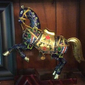 Estate Find Cloisonne Horse On Stand